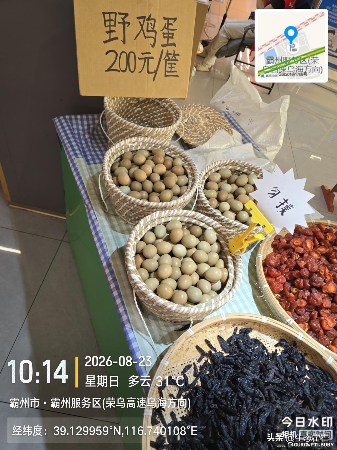 在荣乌高速乌海方向河北霸州服务区内（坐标：39.129959°N,116.740