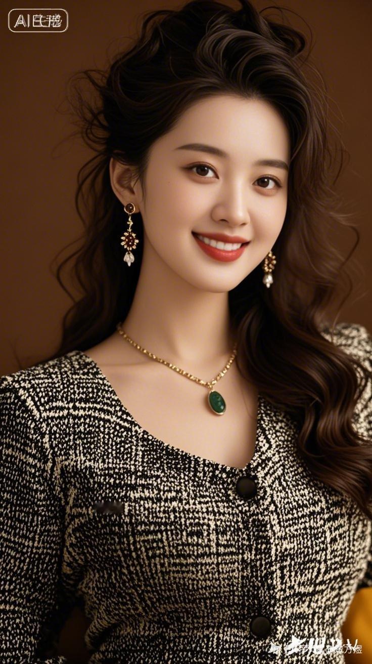 优雅复古风，绿宝石项链点缀，尽显高贵气质！