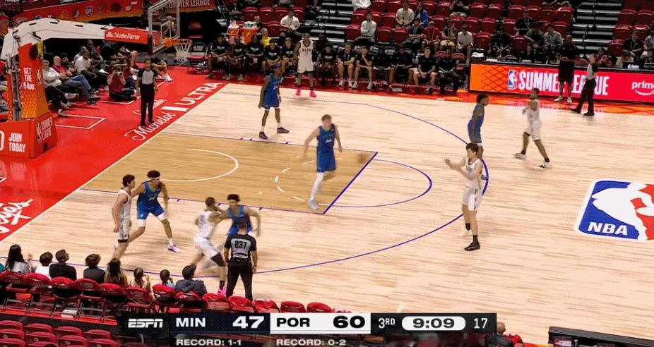 这才是杨瀚森喜欢的打法。开拓者vs森林狼nba夏季联赛杨瀚森
