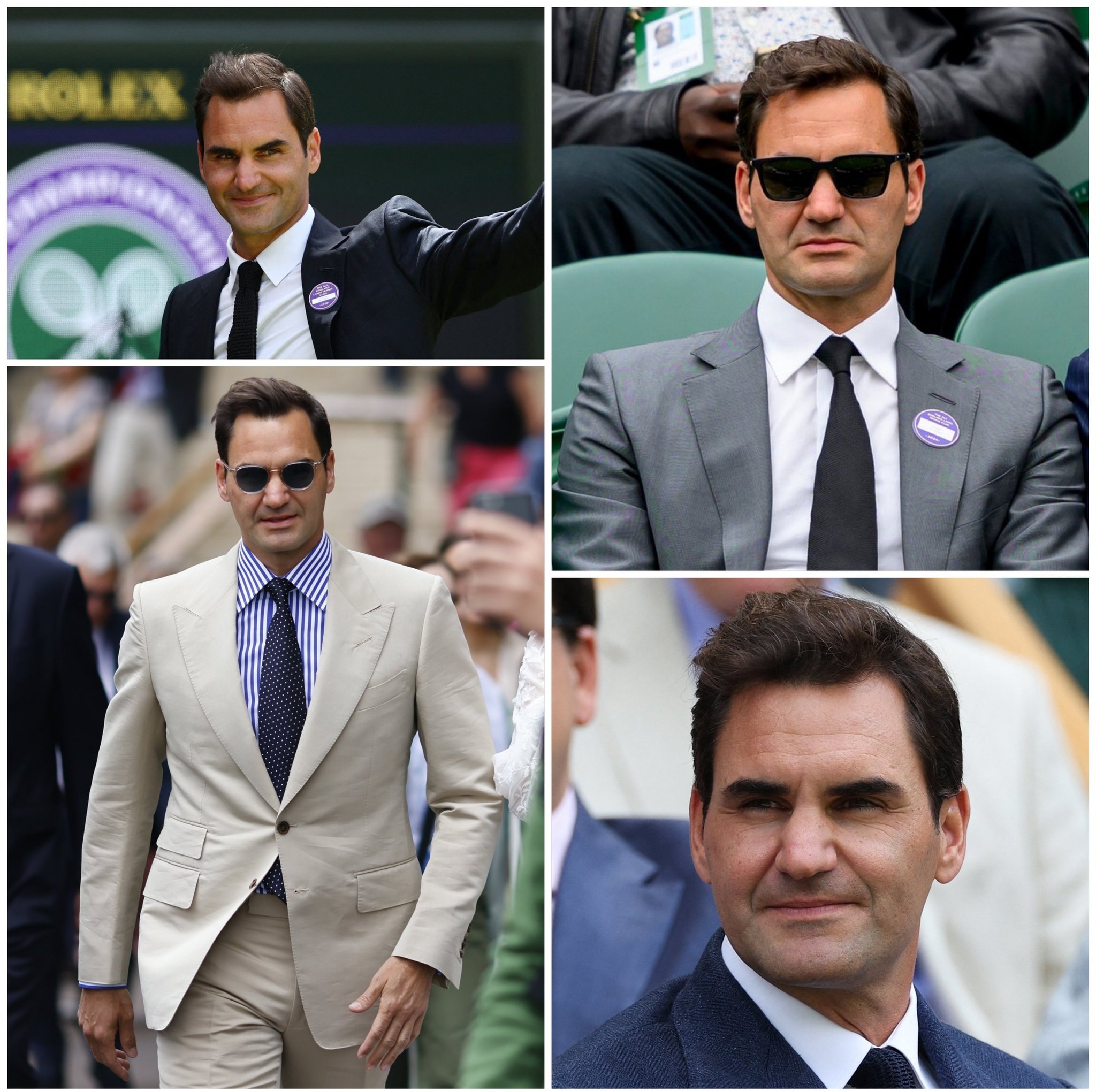退役后，费德勒四次来温网看球🕶️🎾费德勒温网观战德约科维奇2025温网 ​​