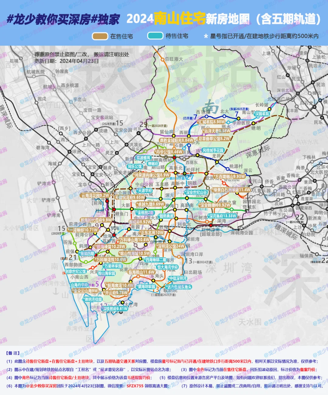 南山2024年在售和待入市新盘住宅地图