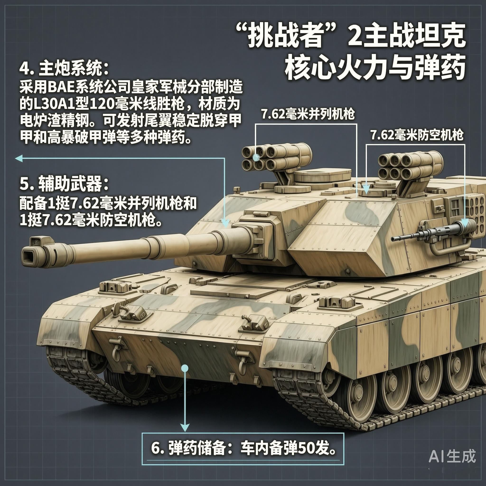 军事ai新视野 英国“挑战者”2主战坦克“挑战者”2（Challenger 2）