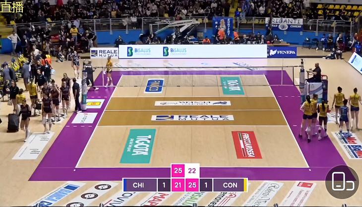 科内利亚诺25-21拿下第二局，将比分扳成1-1平，朱婷目前拿到全场最高的12分