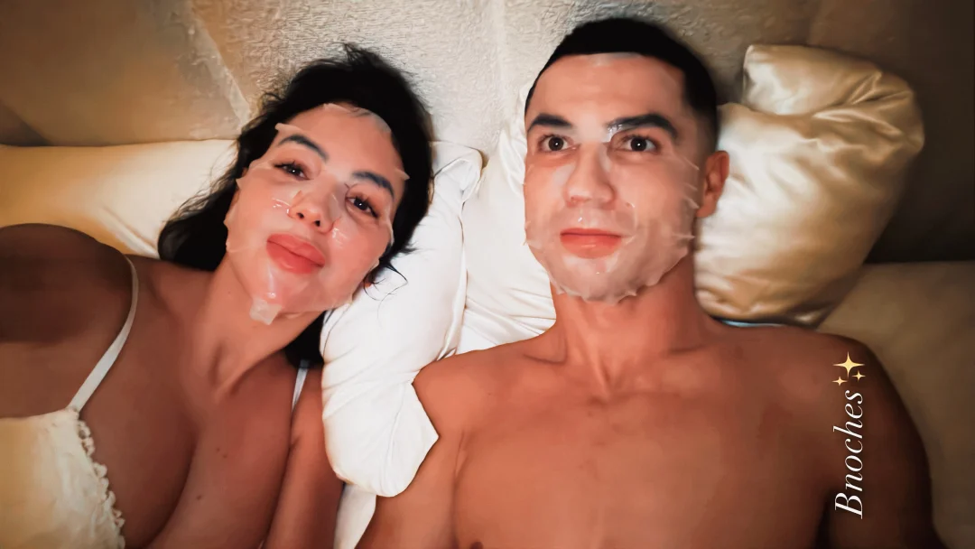 乔治娜和C罗敷神秘面膜