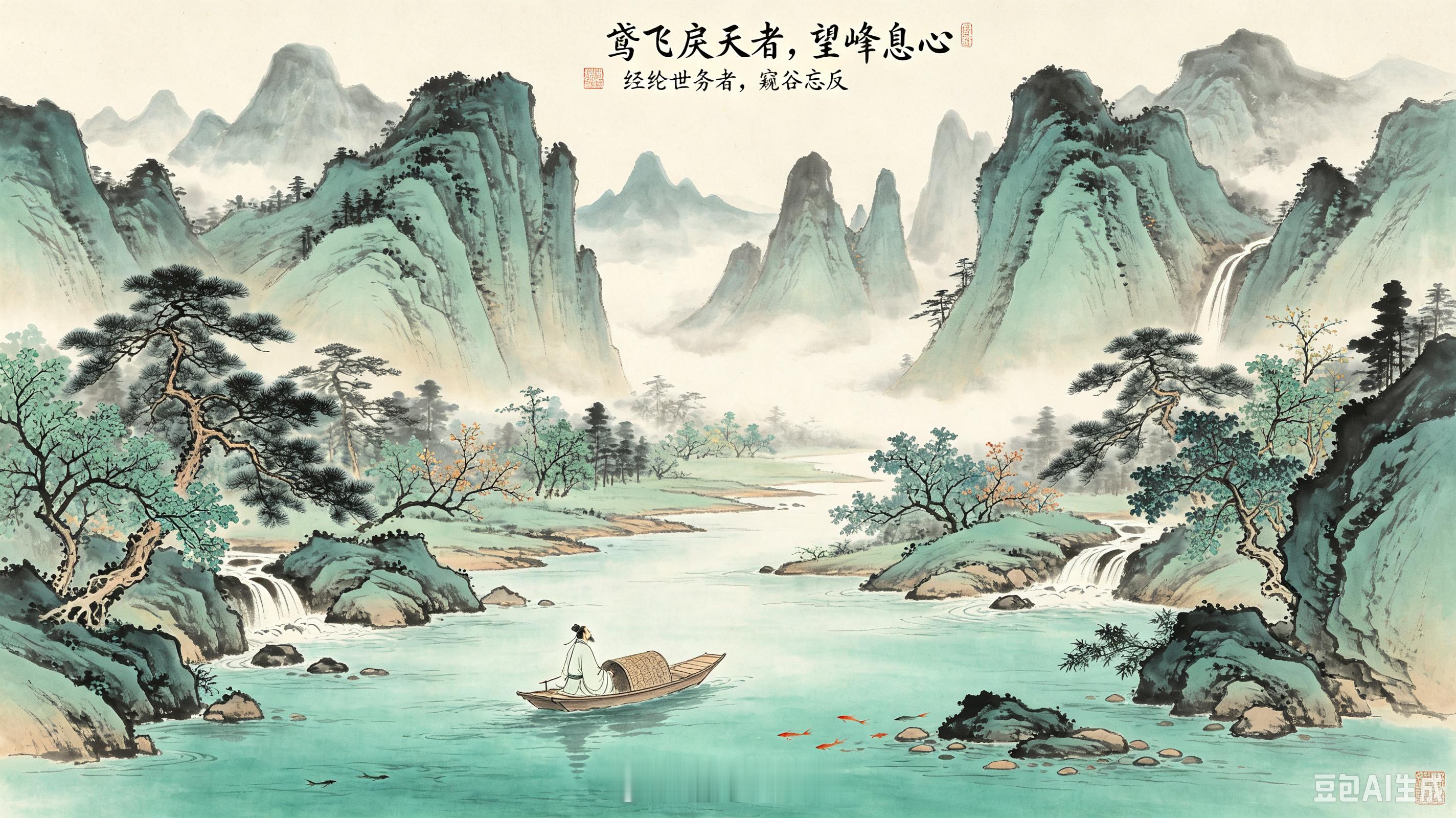 《与朱元思书 》南北朝・吴均风烟俱净，天山共色。从流飘荡，任意东西。自富阳至桐庐