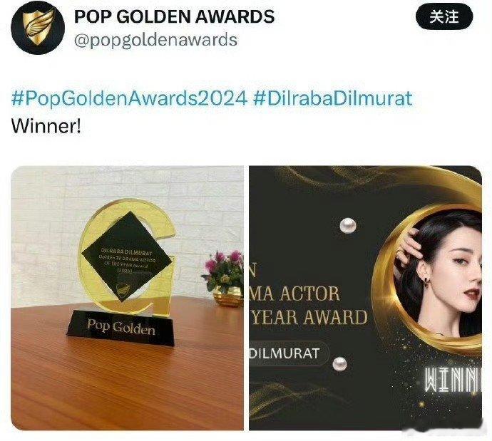 肖战2024年中国年度演员金奖  迪丽热巴获年度最佳影视剧演员奖  恭喜帅哥美女