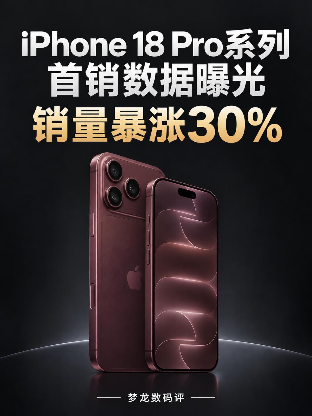iPhone 18 Pro首销数据曝光，销量暴涨30%！
iPhone18Pro