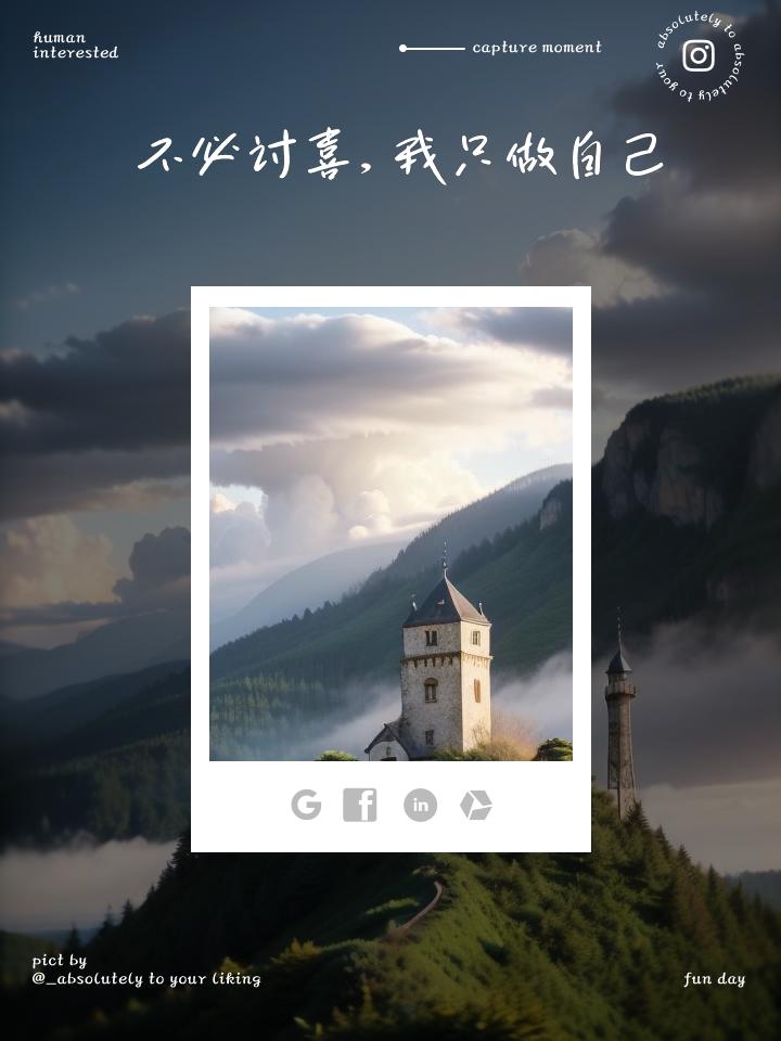 做人，
就要学我做自己

我永远欣赏自己，
欣赏这个
敢闯敢拼的我，
也懂得在必