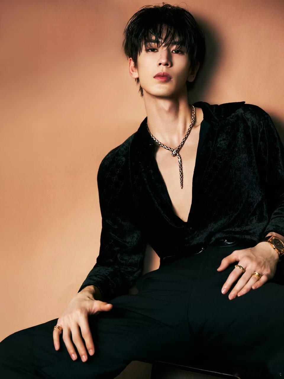 林奕颖拍的张凌赫神图张凌赫灵蛇项链张凌赫灵蛇项链，好帅，