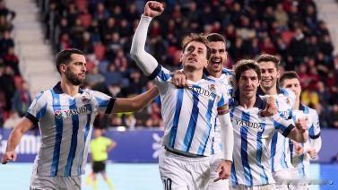 国王杯-皇家社会2-0奥萨苏纳
北京时间1月18日国王杯 1/8决赛，奥萨苏纳主