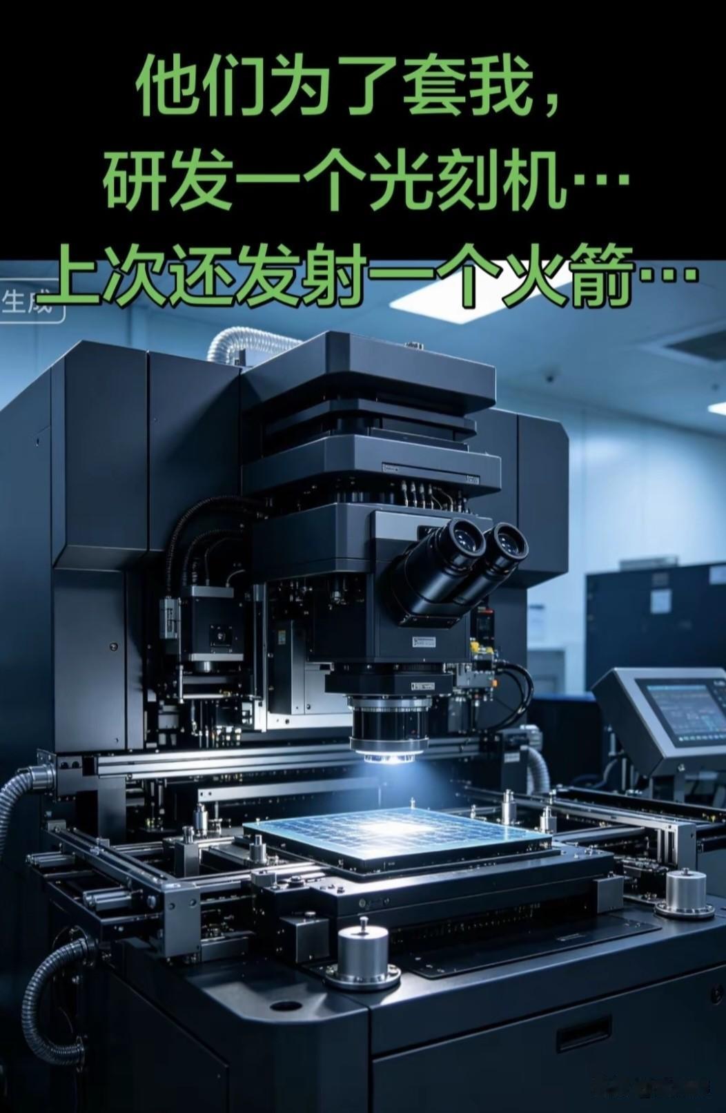 他们为了套我，
这次居然研发一个光刻机？
上次是在海南还发射了一个火箭……
真舍