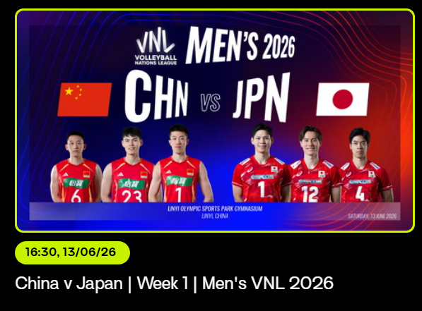 今年VBTV做的赛事封面挺精美的~还是很期待明天的中日大战 