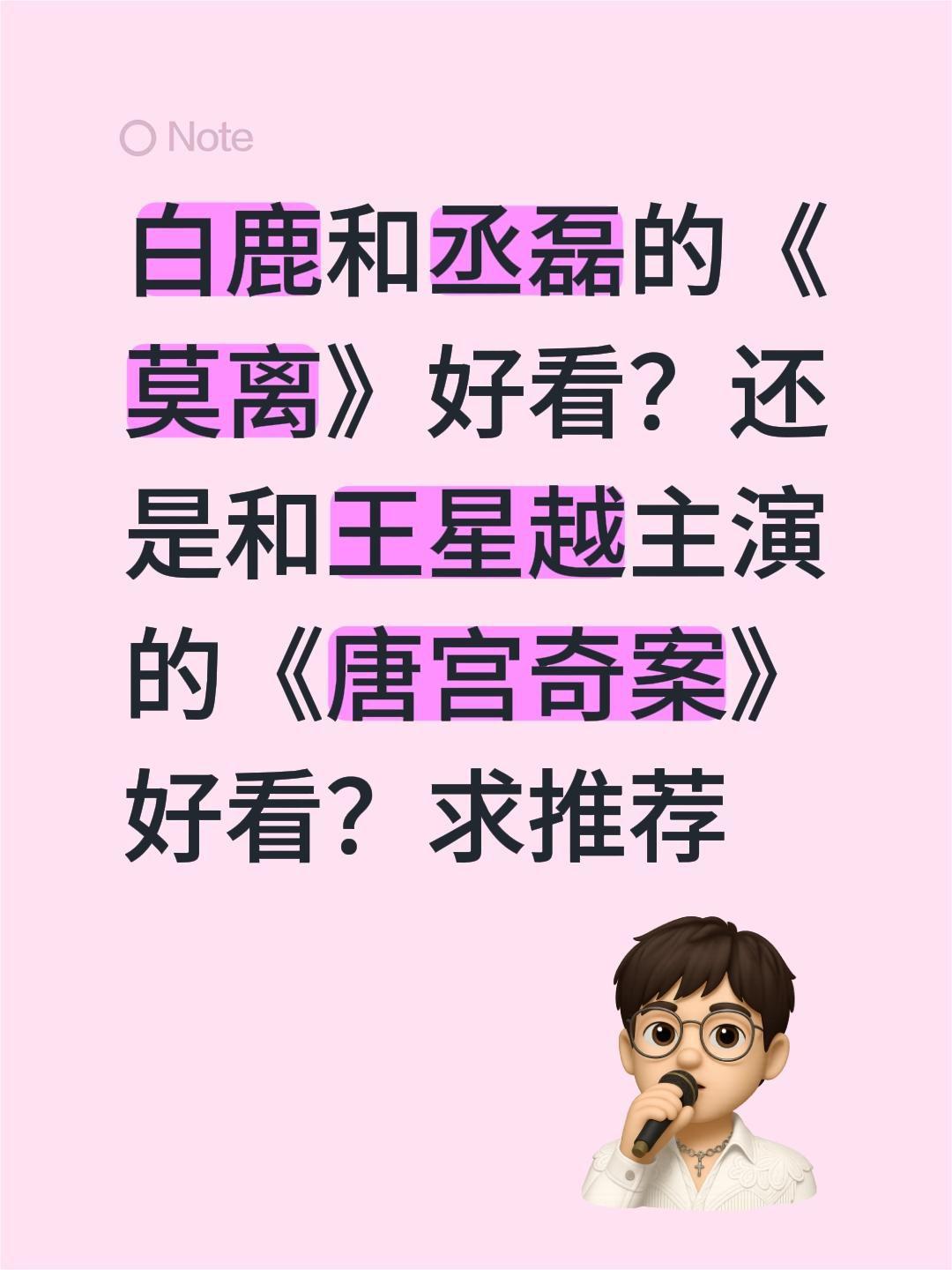 白鹿和丞磊的《莫离》好看？还是和王星越主演的《唐宫奇案》好看？求推荐白鹿 丞磊 