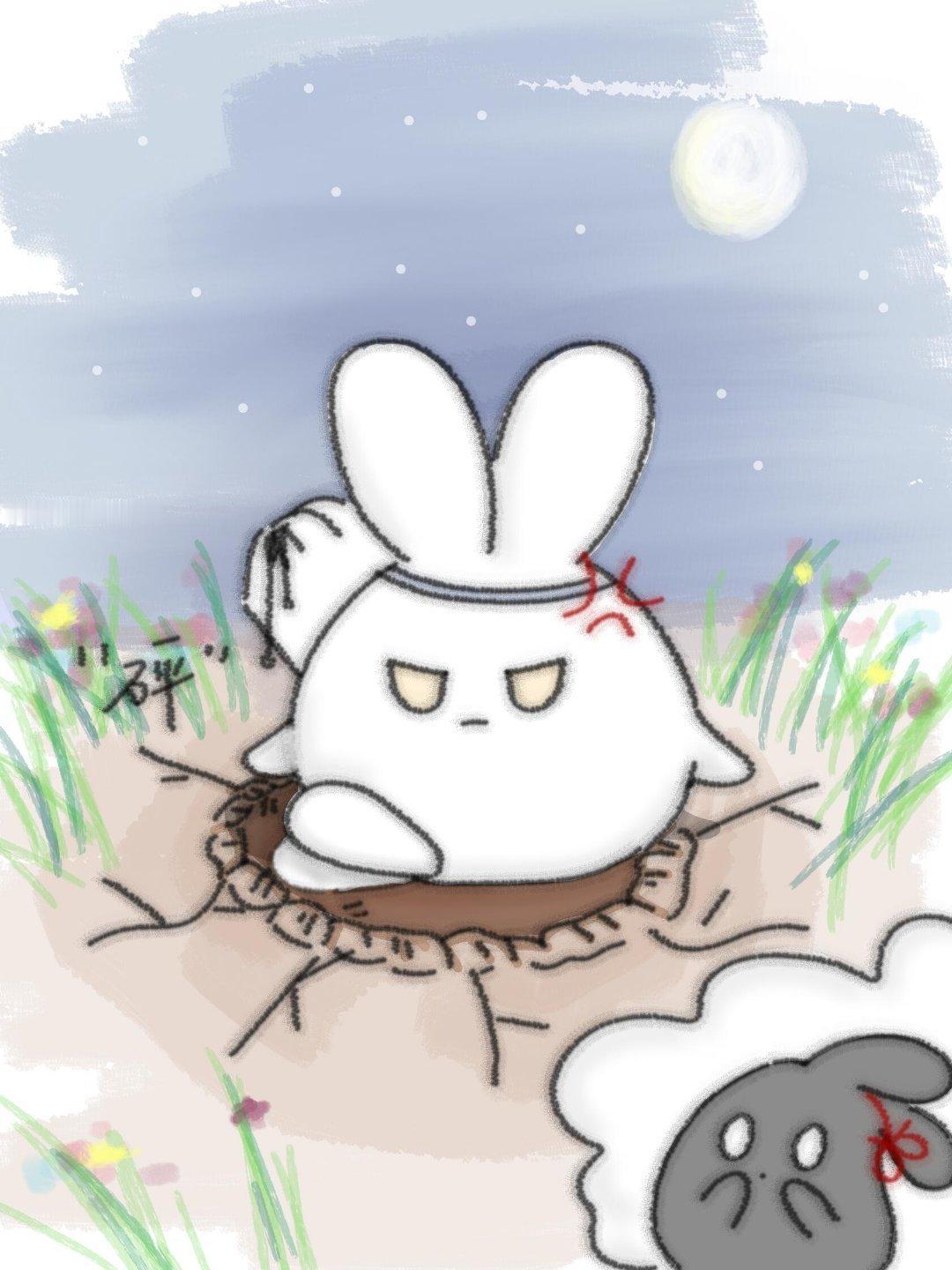 羡羡兔跟其它兔聊天，汪叽兔吃大醋了！作者 cr：lft乌木花魔道祖师忘羡