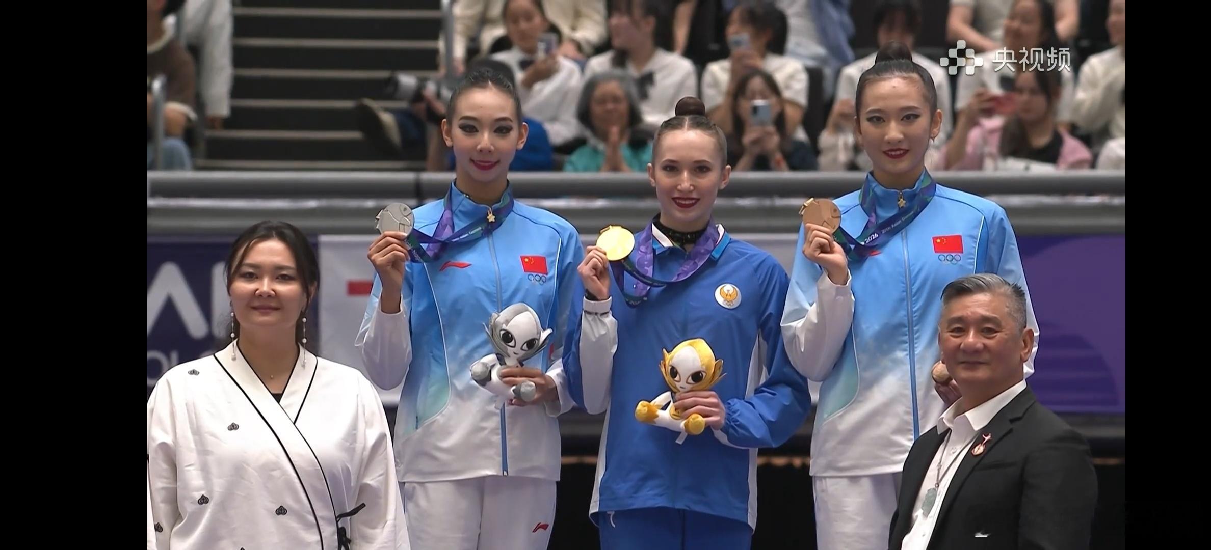 亚运会[超话]艺术体操个人全能前三，🥇伊克拉莫娃🇺🇿，🥈王淇🇨🇳🥉