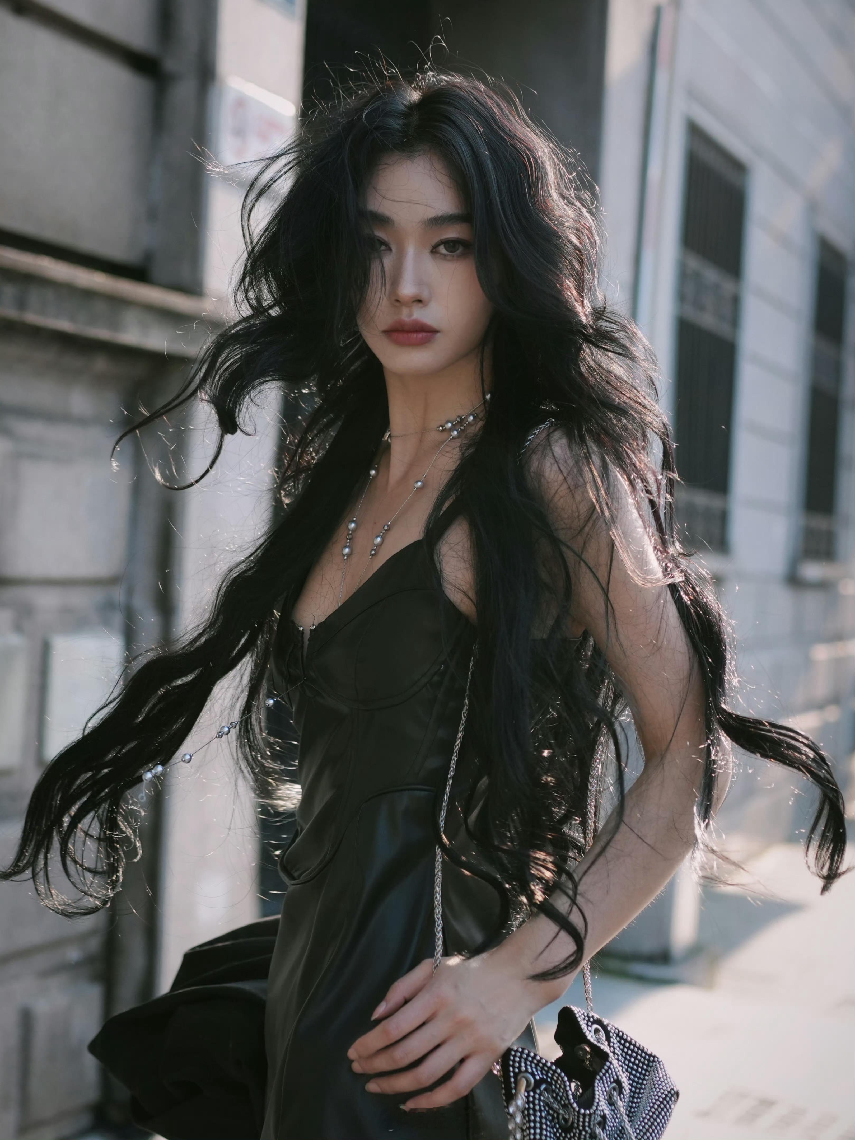 风中凌乱美的女孩 ​​​