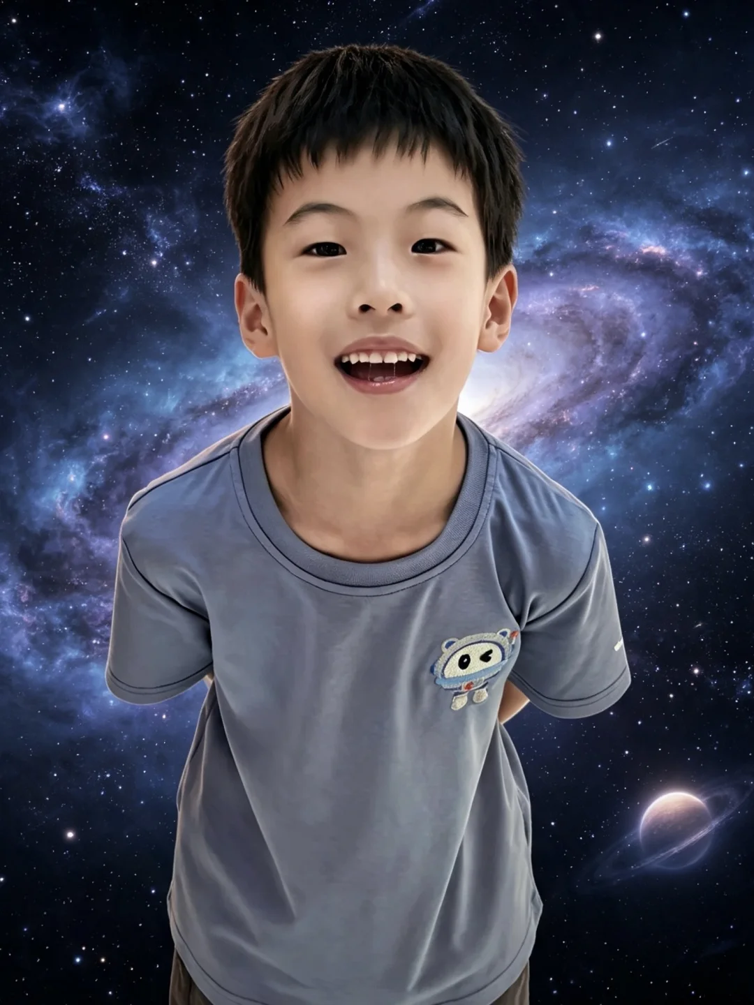 好看到太空，岑烟灰亲子纯棉T恤