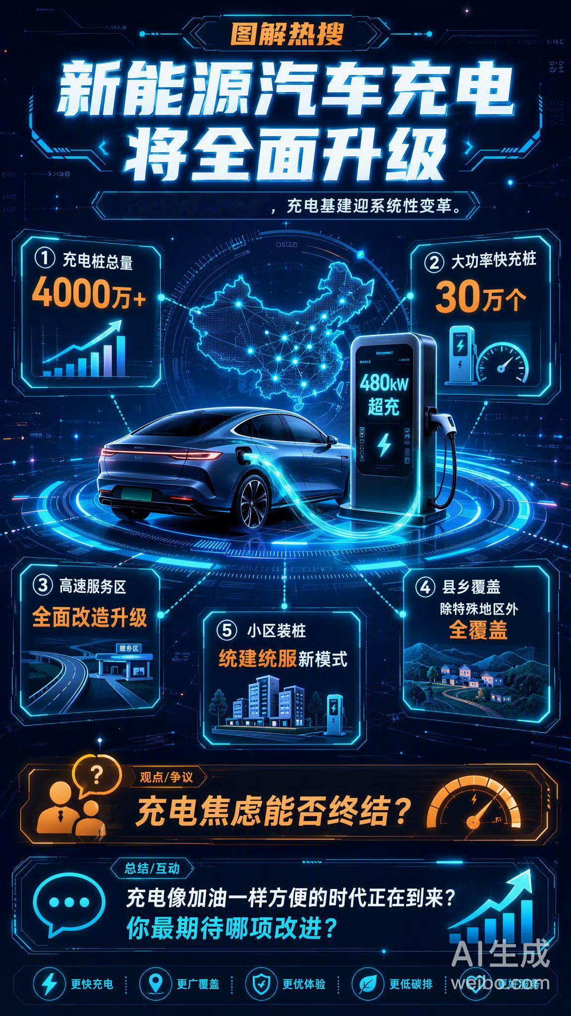 新能源汽车充电将全面升级充电桩的建设确实势在必行，现在很多充电站里面还是比较落后