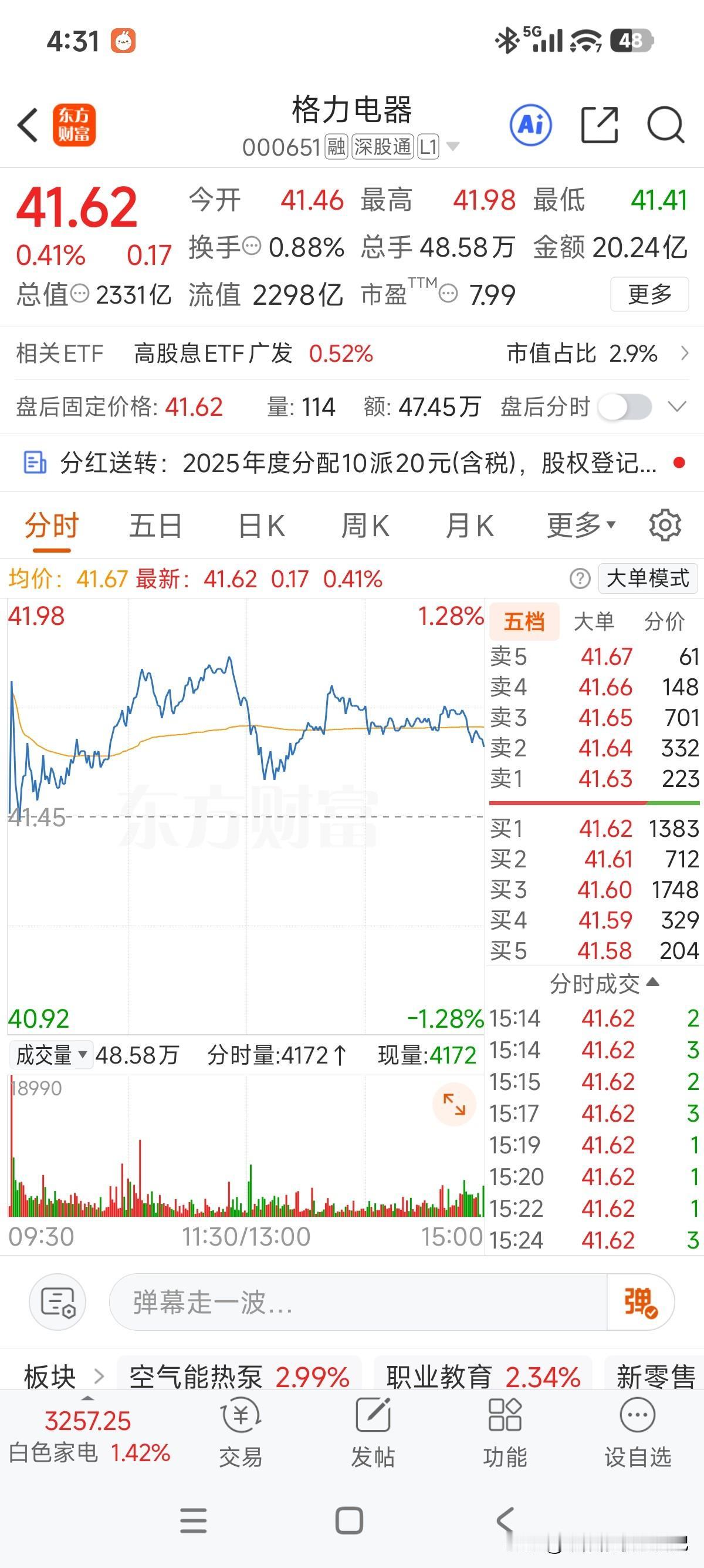 明天就能收到股息了，还记得去年中报披露的时候给了一个惊吓，去年惊吓有部分原因是去