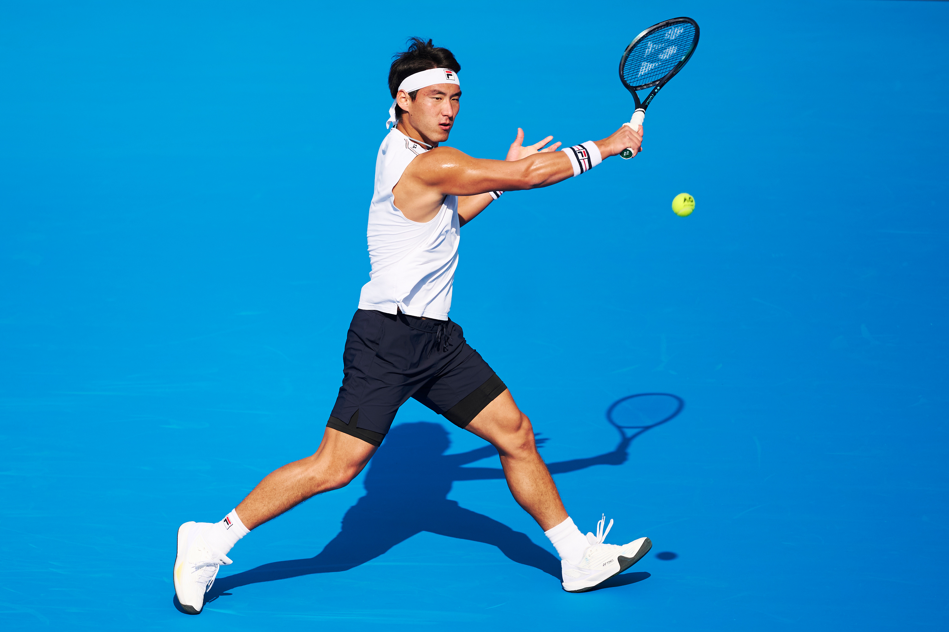 澳网蓝的成都球场，布云朝克特追逐光影追逐梦想！祝好运！摄影：记者 李建艺拍于澳网