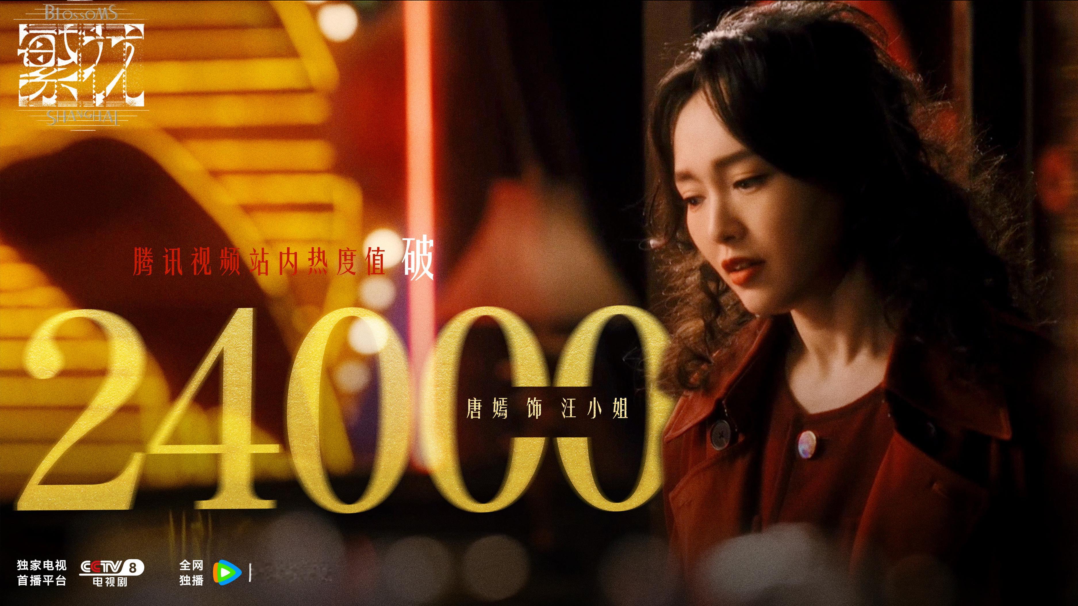 #繁花站内热度值破24000# 热度攀升，《繁花》绽放～期待浦西明珠汪小姐闪耀蜕