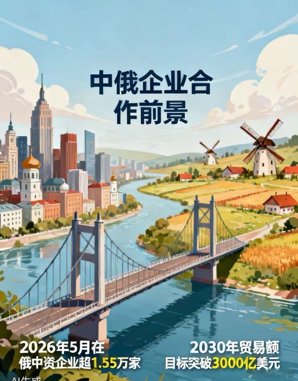 我挺看好中国企业在俄罗斯的发展前景。中俄深度合作大势所趋，普京访华还定下2030