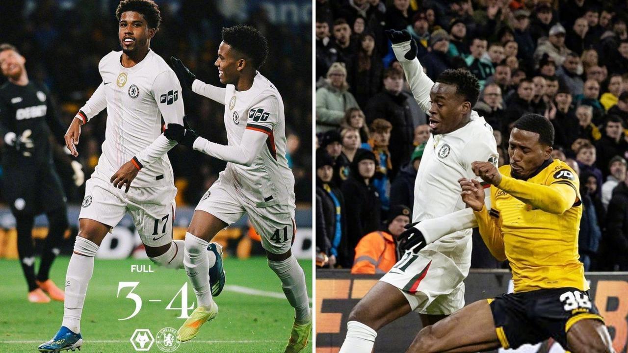 联赛杯：切尔西客场4-3击败狼队，晋级联赛杯8强。
吉腾斯1射2传，桑托斯、乔治