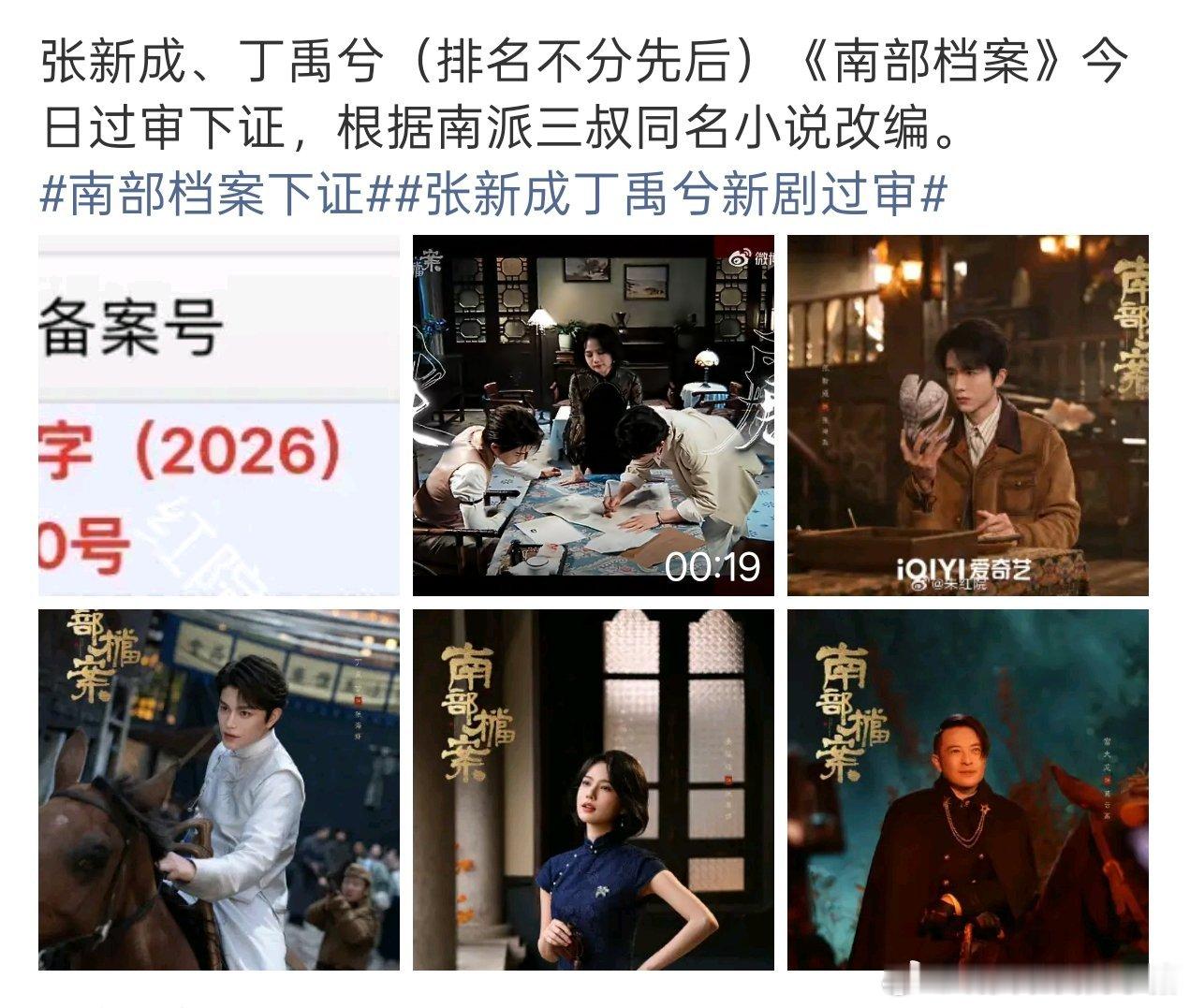 丁禹兮南部档案过审下证