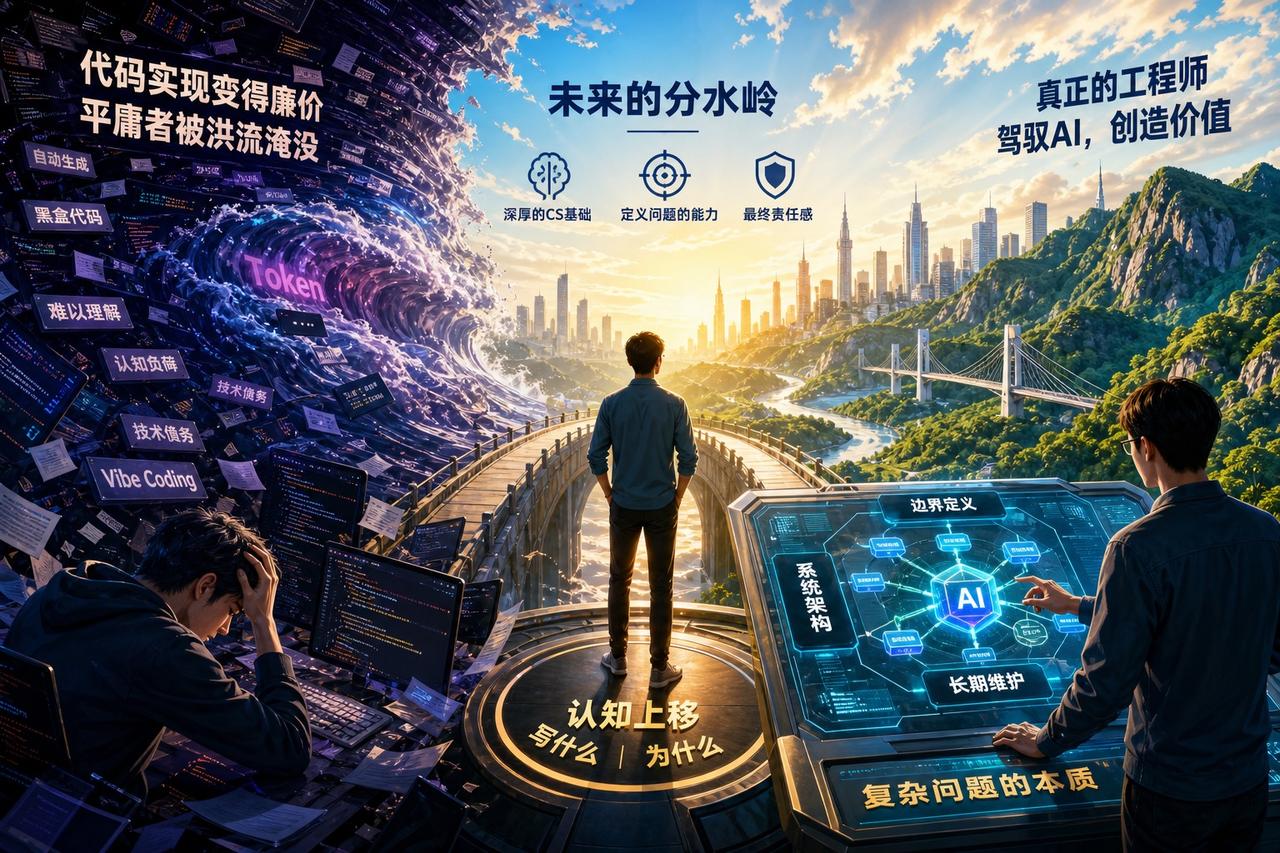 【编程已死，工程永生：AI时代的开发逻辑重构】

现在的编程界正经历一场认知上移