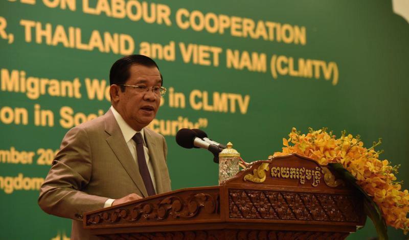 洪森表示，柬埔寨，老挝，缅甸，泰国和越南应该根据各自国法，通过流动社保制度，确保