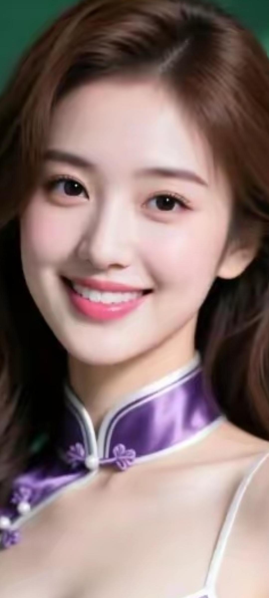 甜美微笑，优雅气质，紫色丝巾点缀，尽显女性魅力！