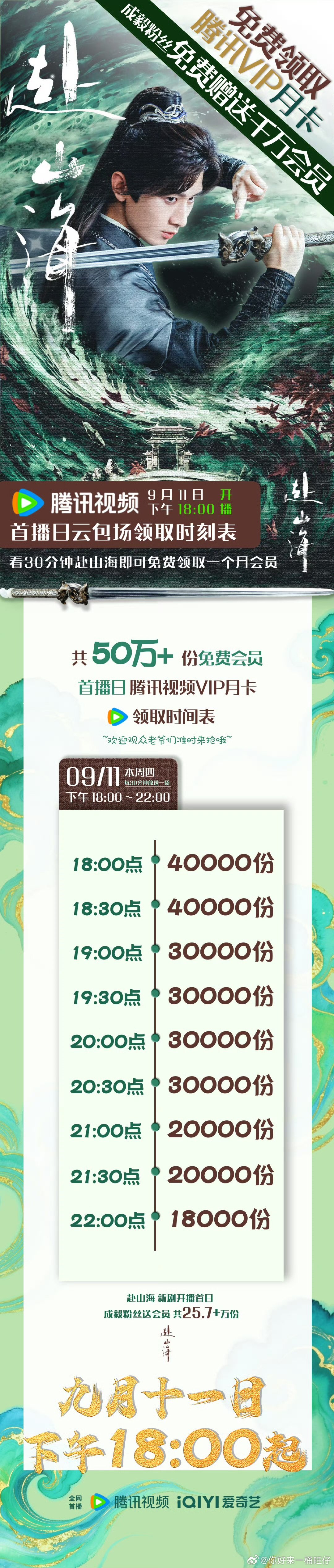 成毅赴山海千万云包场赴山海千万云包场都来看赴山海啦，千万会员等你来领 ​​​