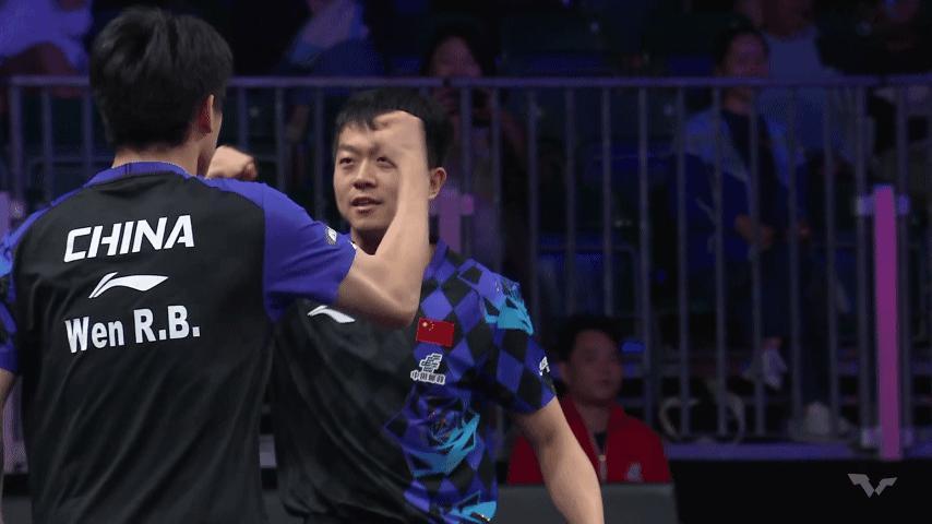 2026WTT美国大满贯，袁励岑温瑞博男双夺冠名场面🔥
多机位慢放庆祝动作，两