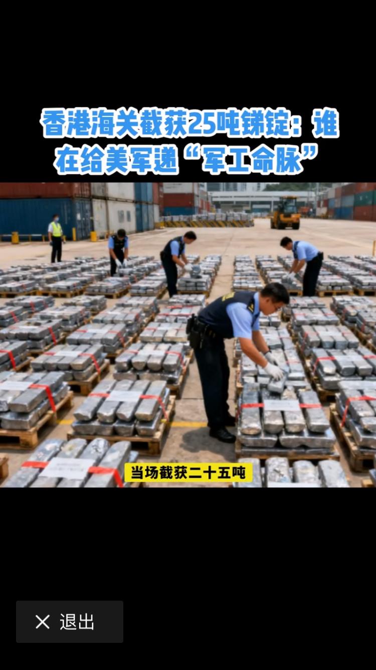 香港缴获的稀有金属高达25吨。在这种时机谁有能力拿到这么多货，谁有能力能够组织运