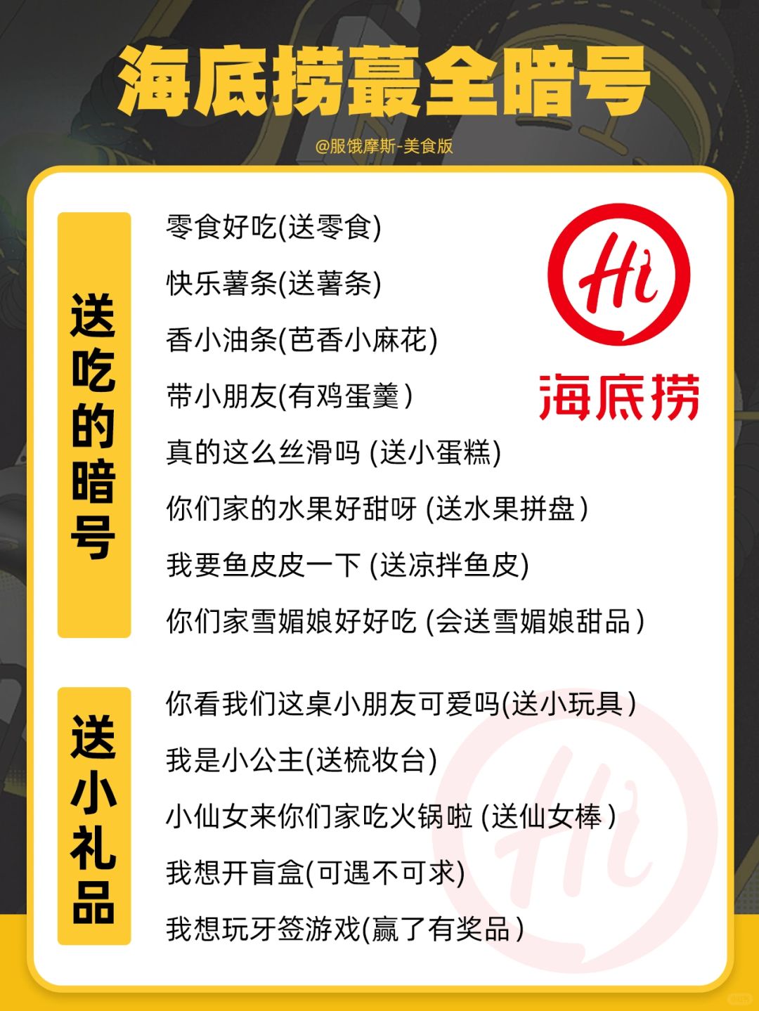 🔥海底捞蕞全暗号合集，这个羊毛我薅定了