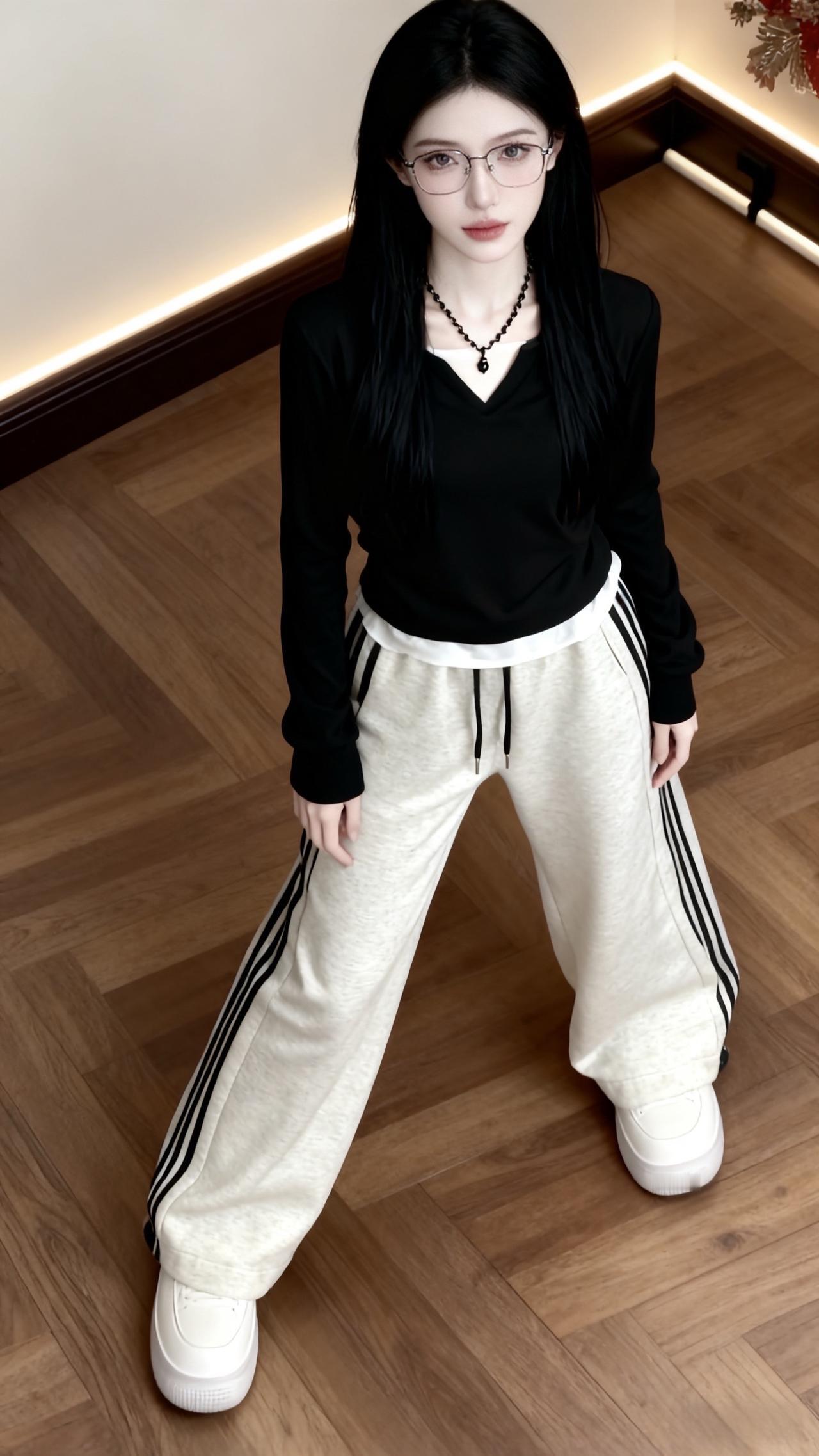 通勤搭配 小个子穿搭 百搭阔腿裤 休闲减龄穿搭 修饰腿型