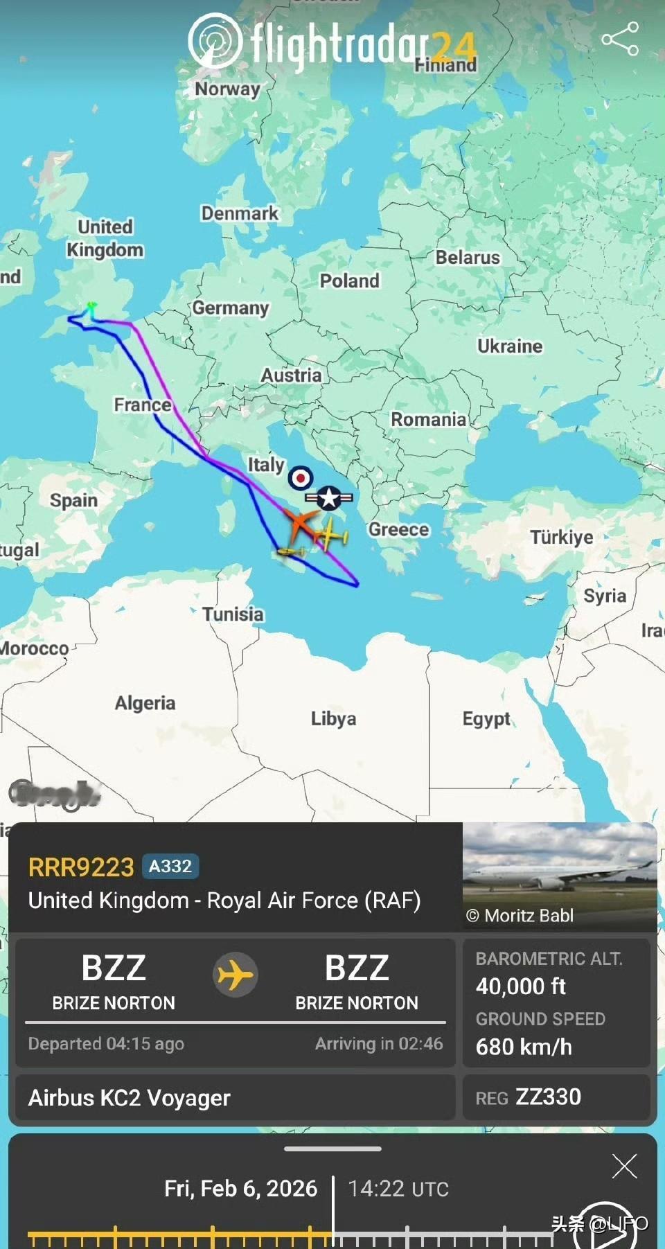 今日早些时候，六架英军 F-35B 战斗机从英国皇家空军马尔汉姆基地飞往塞浦路斯