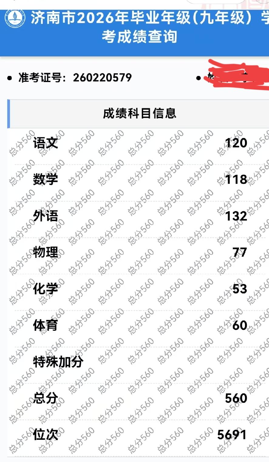 济南市中考，560分算什么水平？能上什么高中？应该报哪个高中？请业内人士不吝赐教