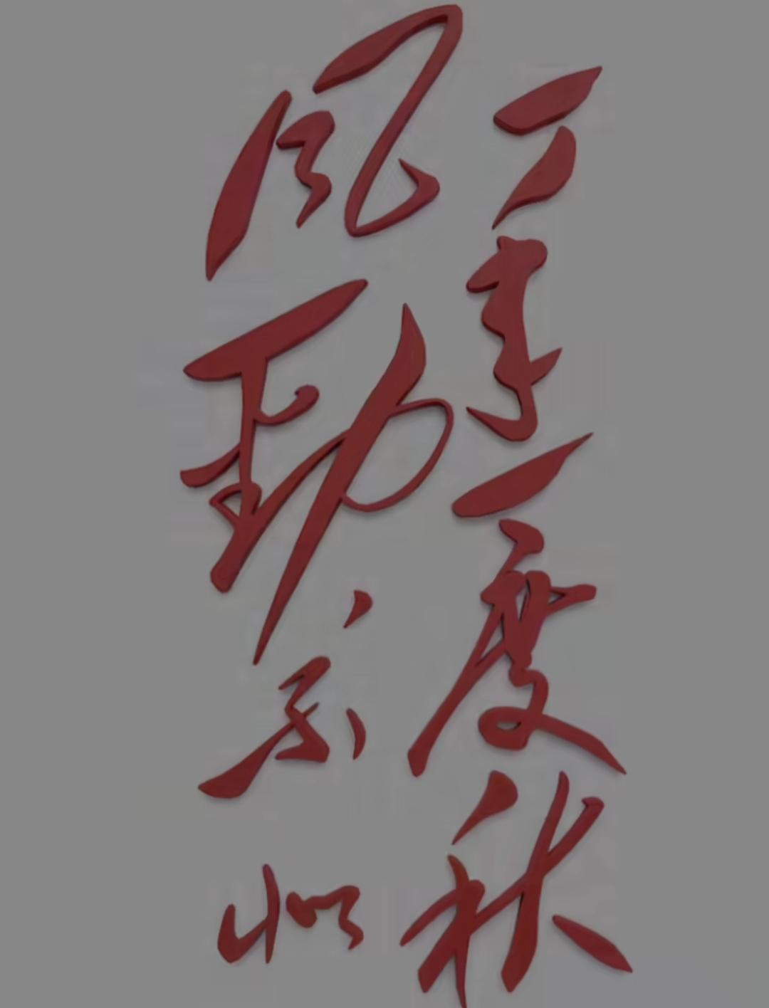 墙上挂着的红色字真漂亮！谁能读出这几个字？敢来挑战吗？红色欣赏