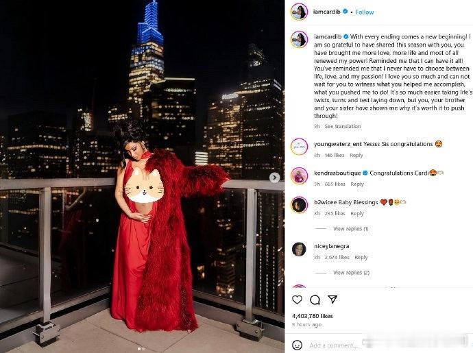 #CardiB向Offset提出离婚# 外媒报道Cardi B向老公Offset