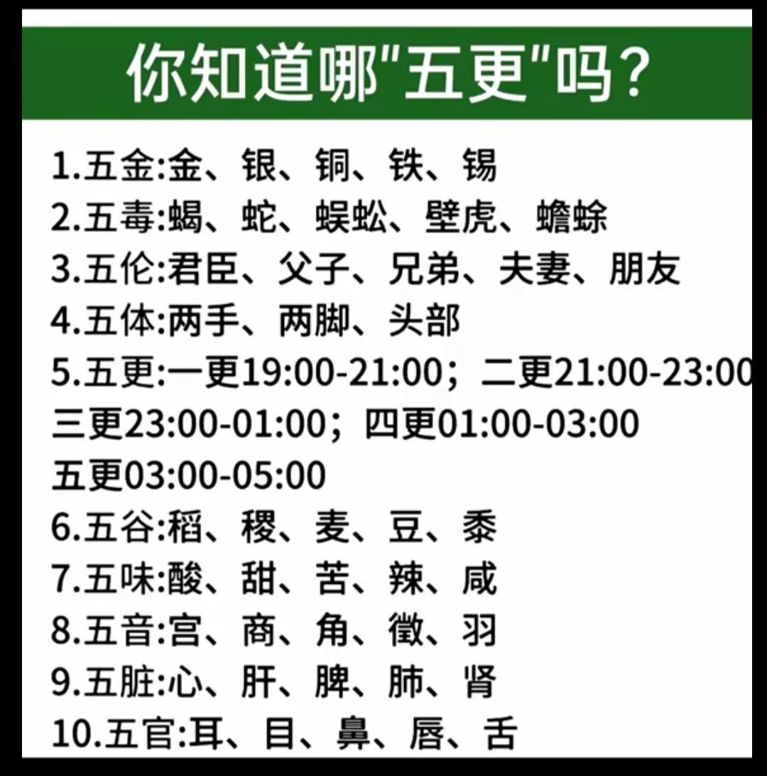 你知道哪五更吗？