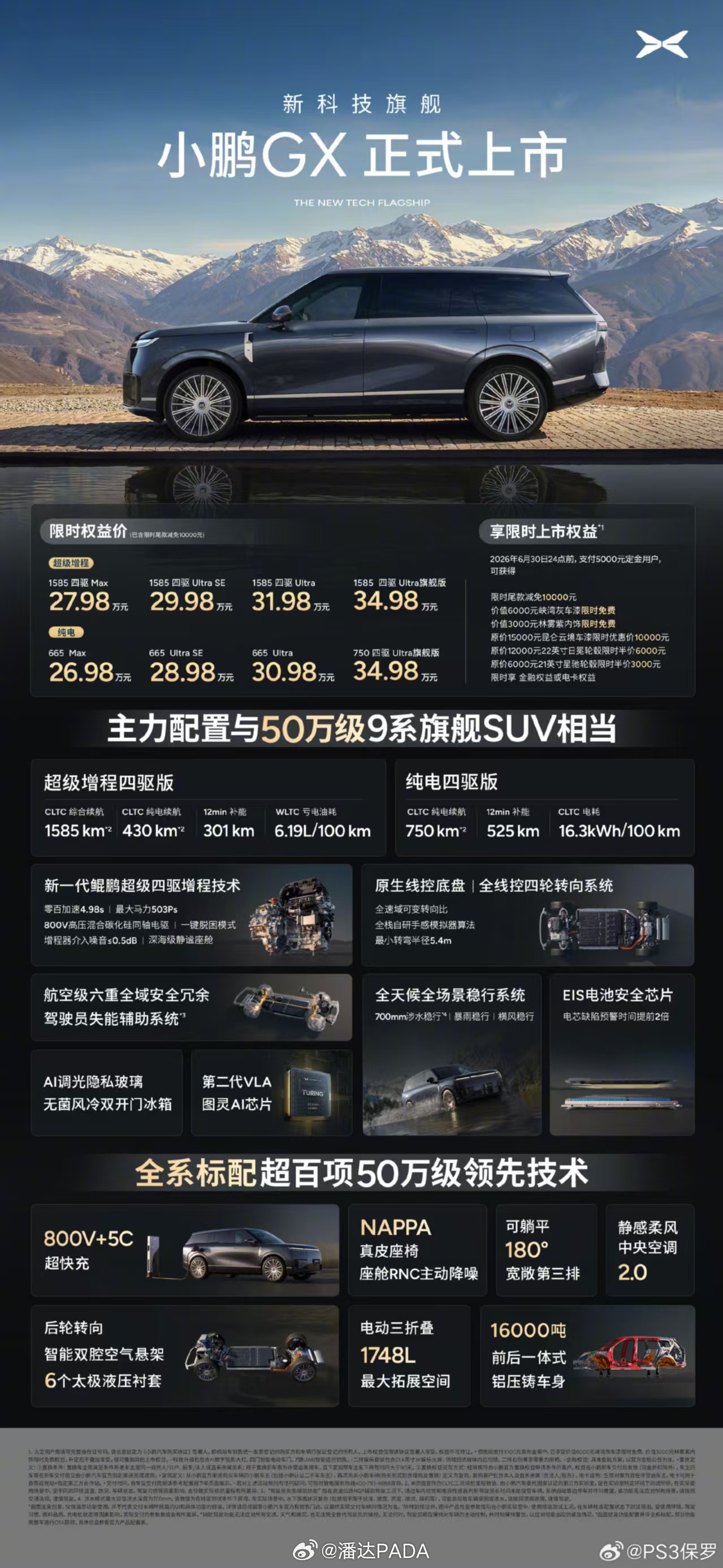 小鹏GX价格炸裂新科技旗舰小鹏GX上市26.98万元起小鹏GX作为物理AI时代的