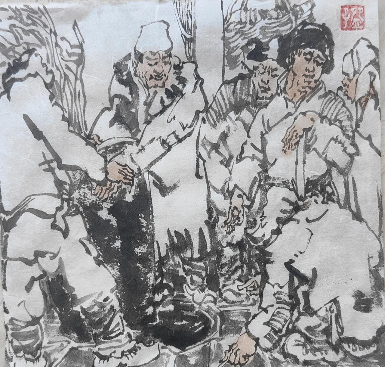 1/4平尺碗版连环画《暴风骤雨》之十八