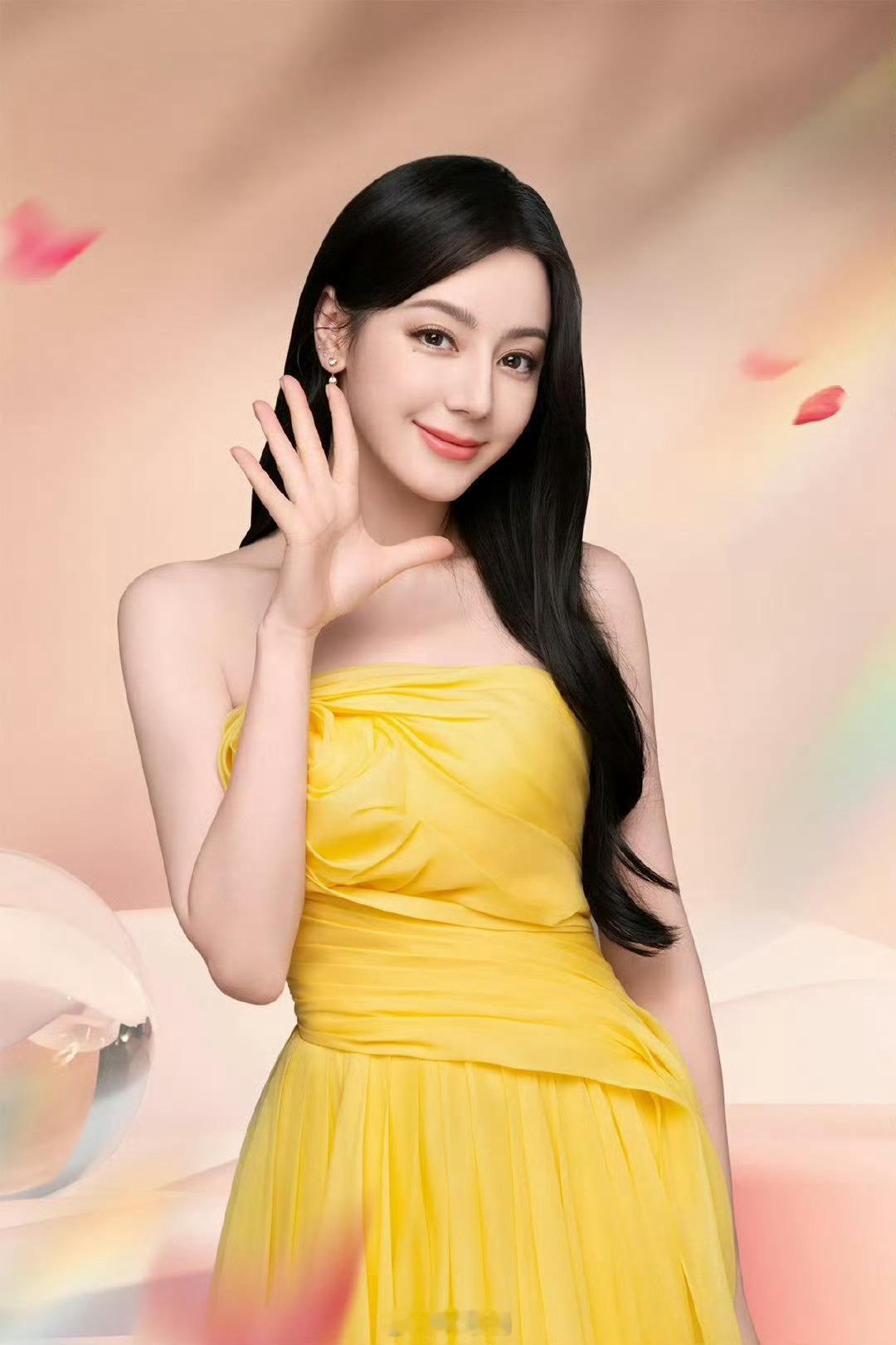 好明媚的巴巴迪丽热巴明艳黄玫瑰 ​​​