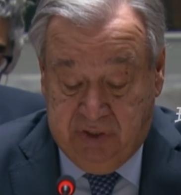 在3月1日联合国安理会紧急召开会议上，联合国秘书长古特雷斯对美国和以色列28日突