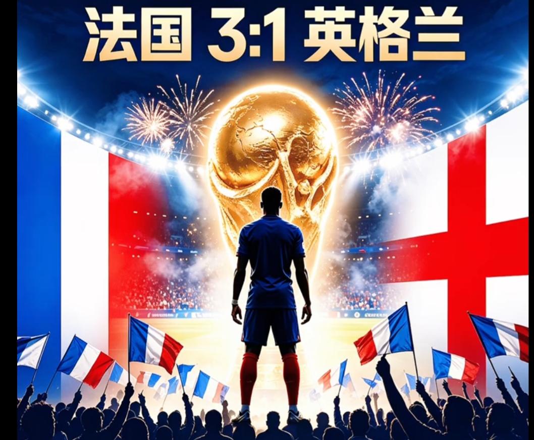 世界杯季军争夺战，都不用猜，法国3：1拿下英格兰。
虽然是鸡肋之战，毕竟第三名的