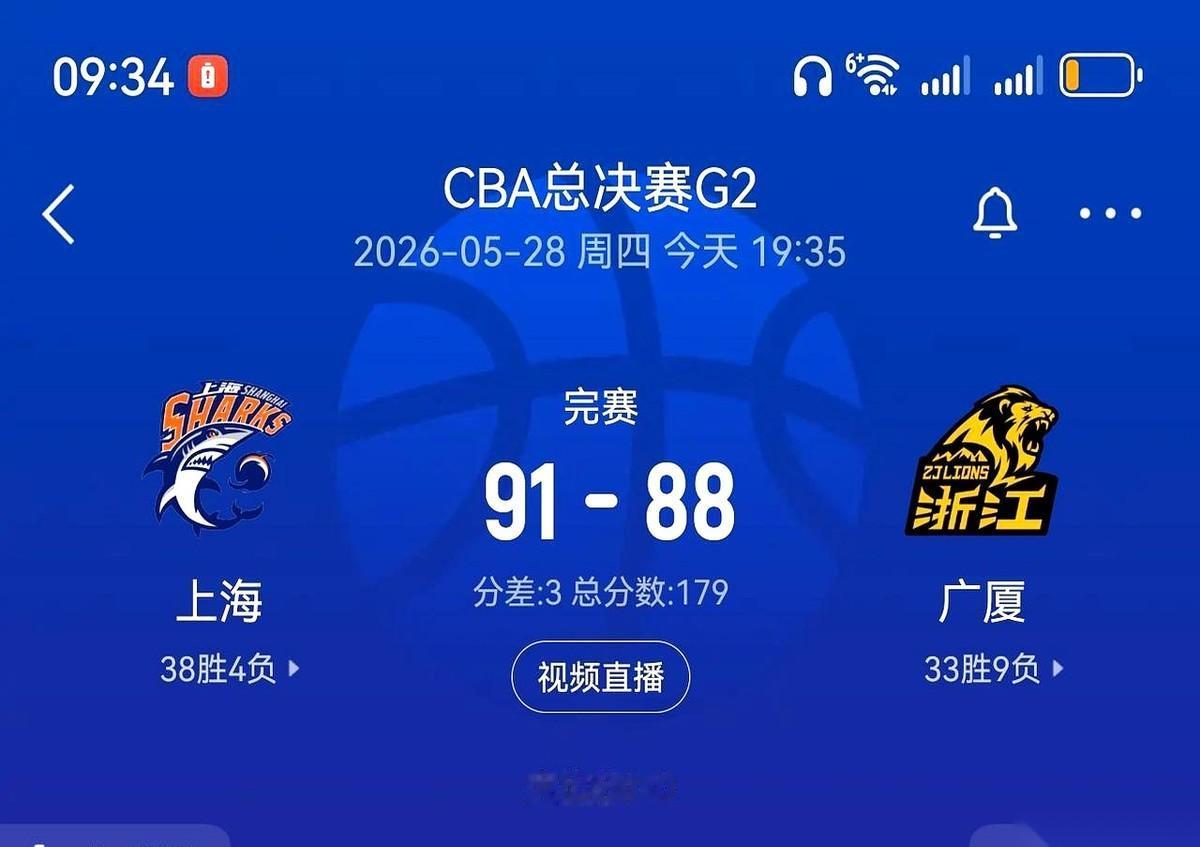 CBA总决赛，上海队直接把广厦队推到了悬崖边上，2:0。
但全场最让人难受的，不