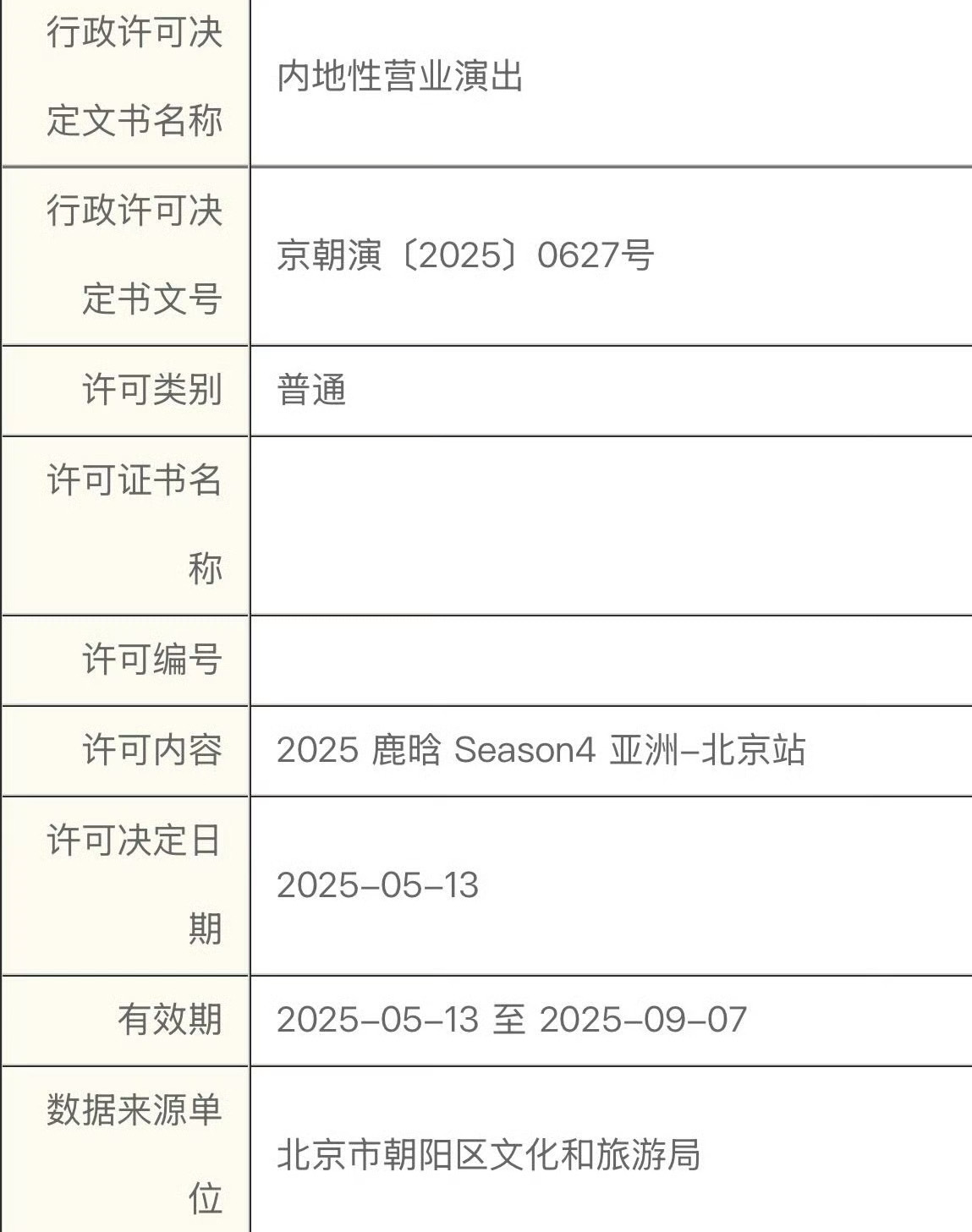 鹿晗9月份开唱谁能想到终于等到鹿晗演唱会北京站获批，已经期待这次演唱会的全新舞台