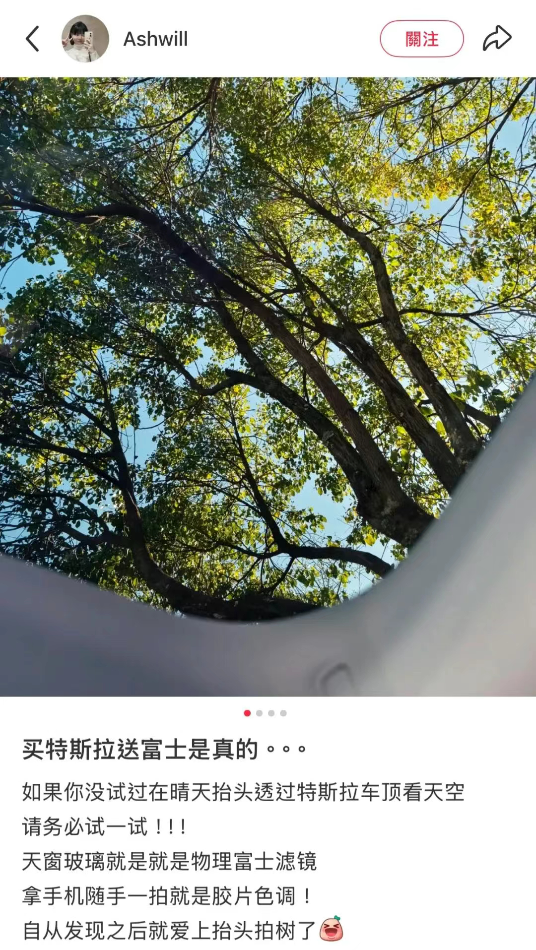 特斯拉全景玻璃车顶成假期摄影神器 博主实测：采光面积是BBA的2.7倍，暴晒下车