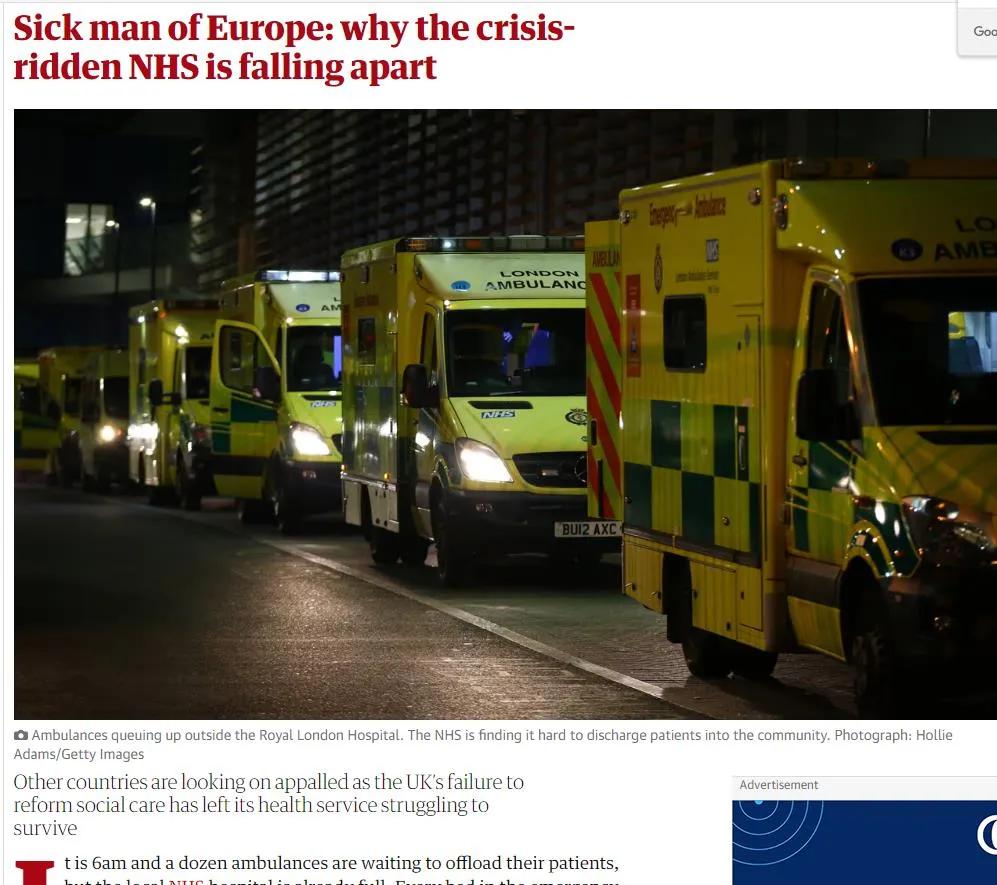 英国是实行免费医疗的国家，不过，2022年，英国人最大的死亡原因居然是等待就诊。